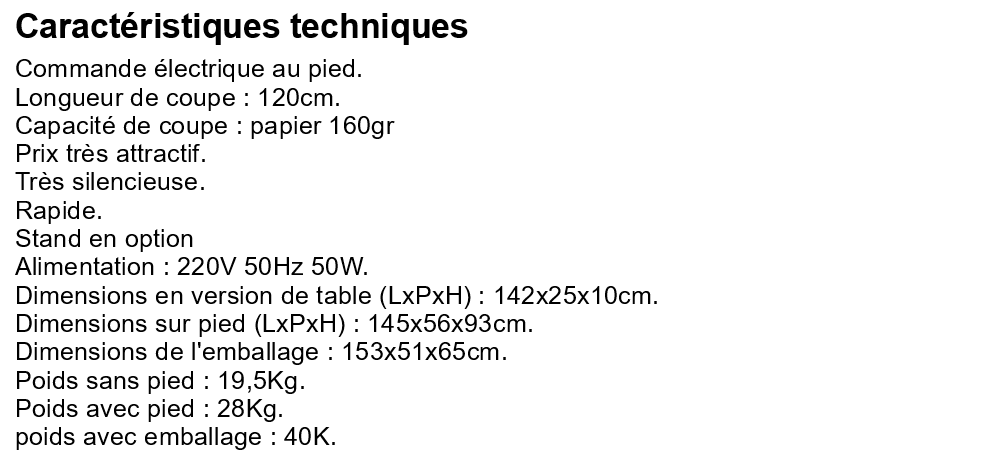 Coupeuse de plan electrique A0 RIGOLI MINI-ROTAX